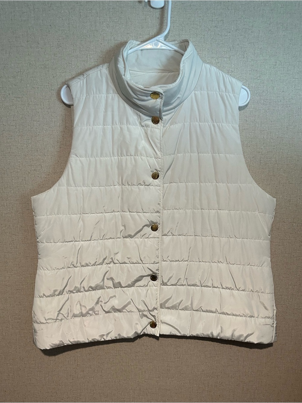 MICHAEL Michael Kors XL Classic White Quilted Sleeveless Puffer Vest
